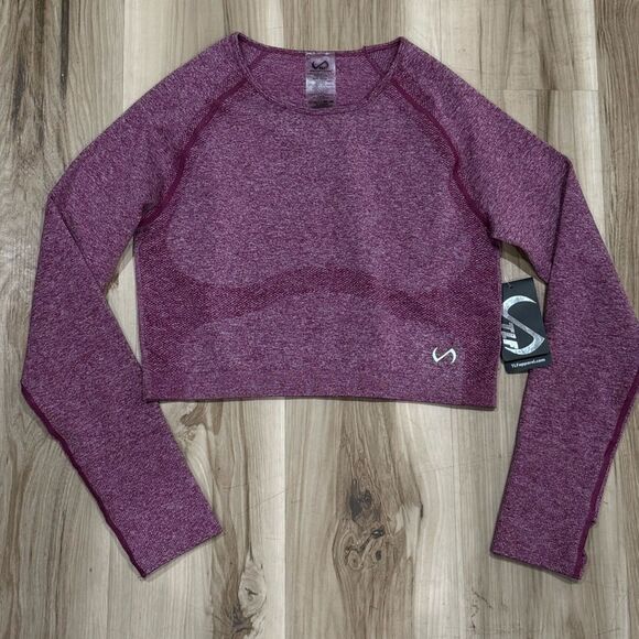 NEW TLF React Seamless Long Sleeve Athletic Shirt Berry Heather Women’s XL - Picture 2 of 5